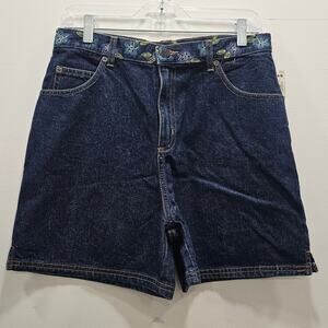 SO NEW W/TAG VINTAGE Y2K Jean Shorts Floral Embroidered Girls 16.5 Kohls Stain